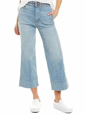Current/Elliott Braided Poolside Crop Wide Leg Jeans Size 27